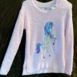 Justice Unicorn Sweater NWT